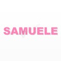 SAMUELE nome in polistirolo - Arial - Rosa - Senza base