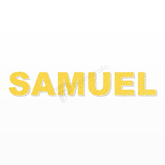 SAMUEL nome in polistirolo - Arial - Giallo - Senza base