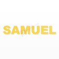 SAMUEL nome in polistirolo - Arial - Giallo - Senza base