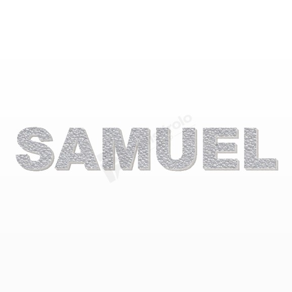 SAMUEL nome in polistirolo - Arial - Argento - Senza base