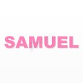 SAMUEL nome in polistirolo - Arial - Rosa - Senza base