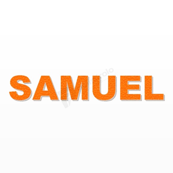 SAMUEL nome in polistirolo - Arial - Arancione - Senza base