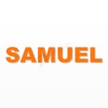 SAMUEL nome in polistirolo - Arial - Arancione - Senza base