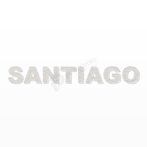 SANTIAGO nome in polistirolo - Arial - Bianco - Senza base