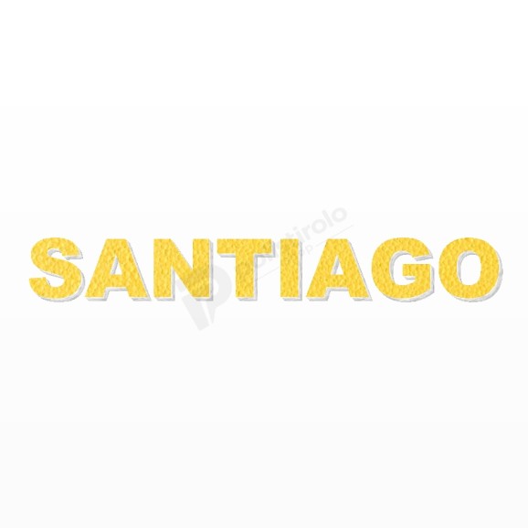 SANTIAGO nome in polistirolo - Arial - Giallo - Senza base