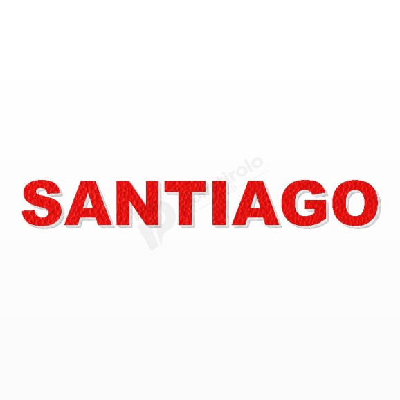 SANTIAGO nome in polistirolo - Arial - Rosso - Senza base