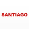 SANTIAGO nome in polistirolo - Arial - Rosso - Senza base