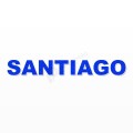 SANTIAGO nome in polistirolo - Arial - Blu - Senza base