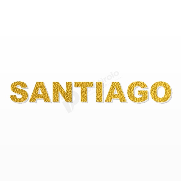 SANTIAGO nome in polistirolo - Arial - Oro - Senza base