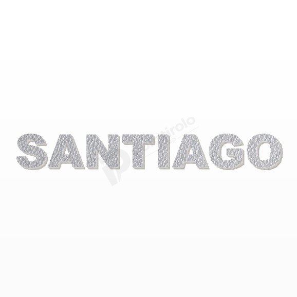SANTIAGO nome in polistirolo - Arial - Argento - Senza base