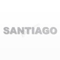 SANTIAGO nome in polistirolo - Arial - Argento - Senza base