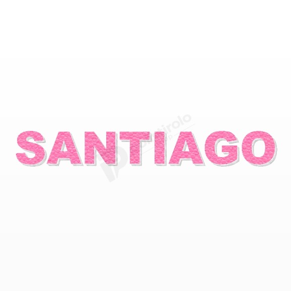 SANTIAGO nome in polistirolo - Arial - Rosa - Senza base