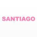 SANTIAGO nome in polistirolo - Arial - Rosa - Senza base