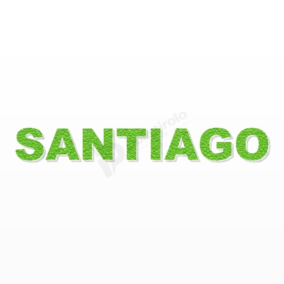 SANTIAGO nome in polistirolo - Arial - Verde - Senza base