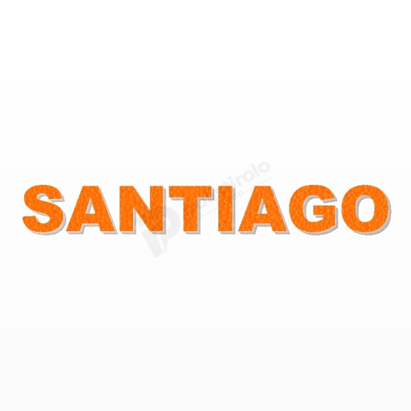 SANTIAGO nome in polistirolo - Arial - Arancione - Senza base