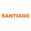 SANTIAGO nome in polistirolo - Arial - Arancione - Senza base