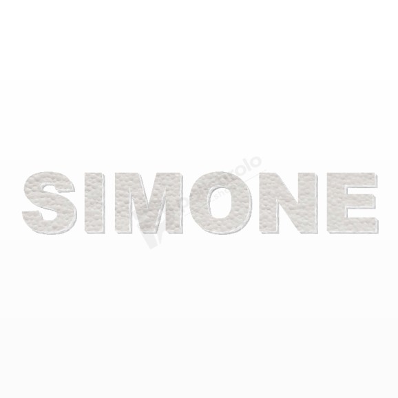 SIMONE nome in polistirolo - Arial - Bianco - Senza base