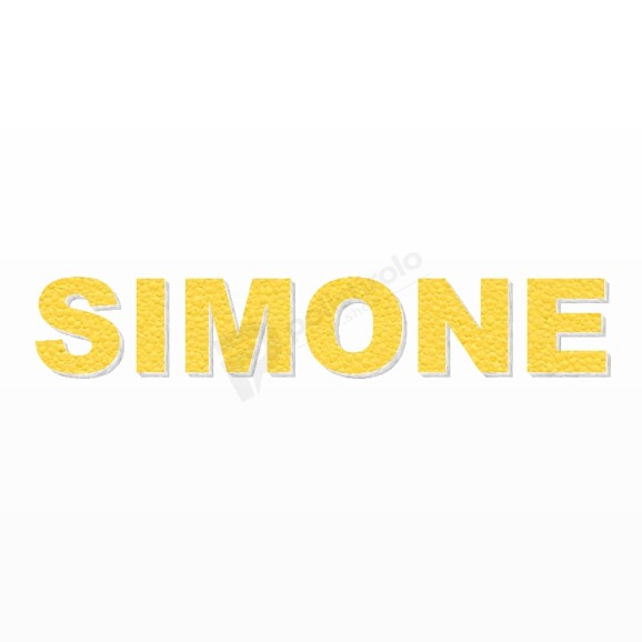 SIMONE nome in polistirolo - Arial - Giallo - Senza base