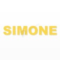 SIMONE nome in polistirolo - Arial - Giallo - Senza base
