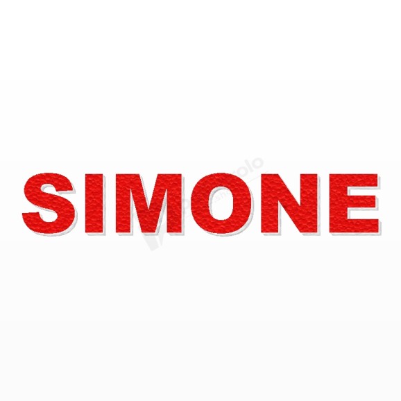 SIMONE nome in polistirolo - Arial - Rosso - Senza base
