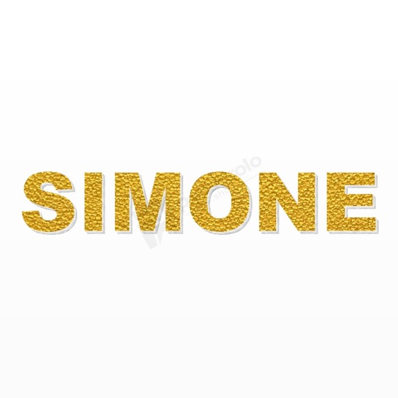 SIMONE nome in polistirolo - Arial - Oro - Senza base