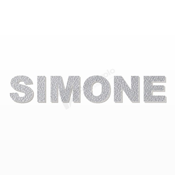 SIMONE nome in polistirolo - Arial - Argento - Senza base