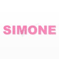 SIMONE nome in polistirolo - Arial - Rosa - Senza base