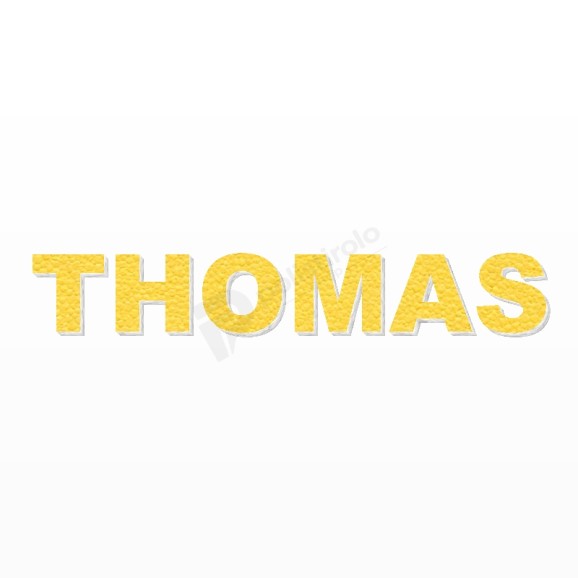 THOMAS nome in polistirolo - Arial - Giallo - Senza base