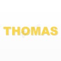THOMAS nome in polistirolo - Arial - Giallo - Senza base