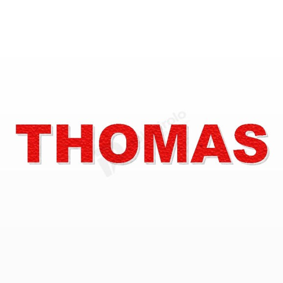 THOMAS nome in polistirolo - Arial - Rosso - Senza base