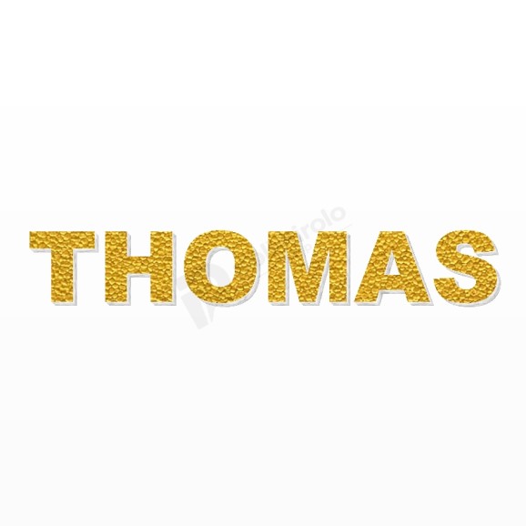 THOMAS nome in polistirolo - Arial - Oro - Senza base