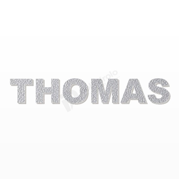 THOMAS nome in polistirolo - Arial - Argento - Senza base