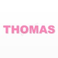 THOMAS nome in polistirolo - Arial - Rosa - Senza base