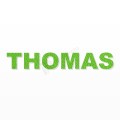 THOMAS nome in polistirolo - Arial - Verde - Senza base