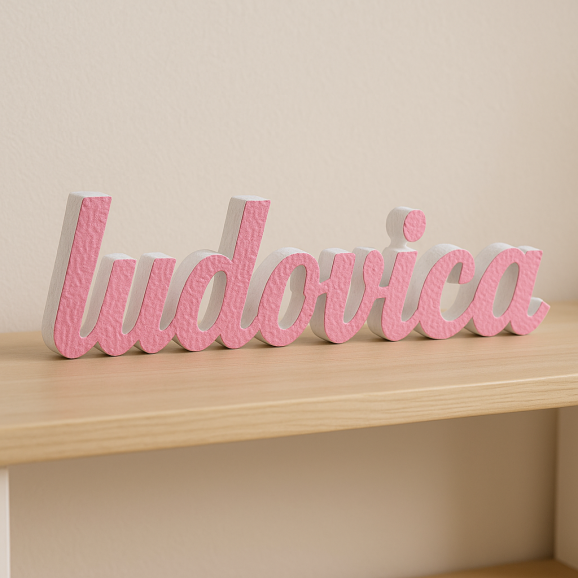 LUDOVICA nome in polistirolo - Ristella - Rosa...