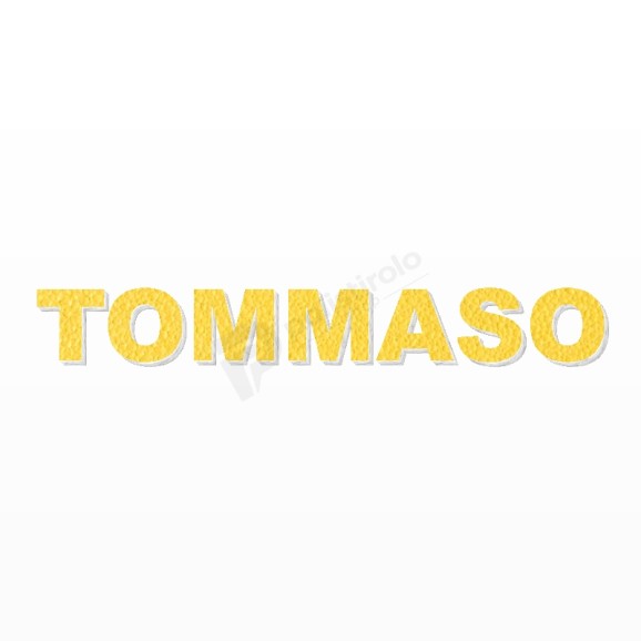 TOMMASO nome in polistirolo - Arial - Giallo - Senza base