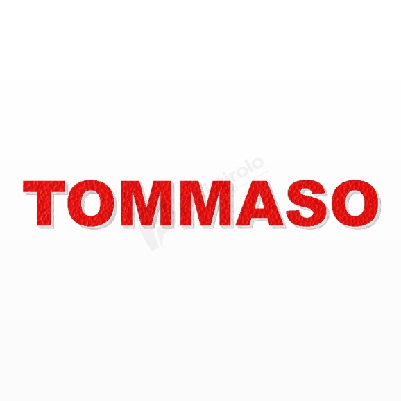 TOMMASO nome in polistirolo - Arial - Rosso - Senza base