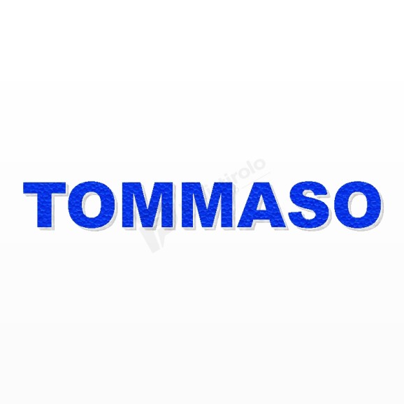 TOMMASO nome in polistirolo - Arial - Blu - Senza base