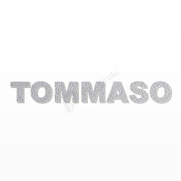 TOMMASO nome in polistirolo - Arial - Argento - Senza base
