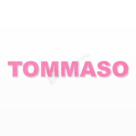 TOMMASO nome in polistirolo - Arial - Rosa - Senza base