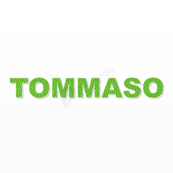 TOMMASO nome in polistirolo - Arial - Verde - Senza base