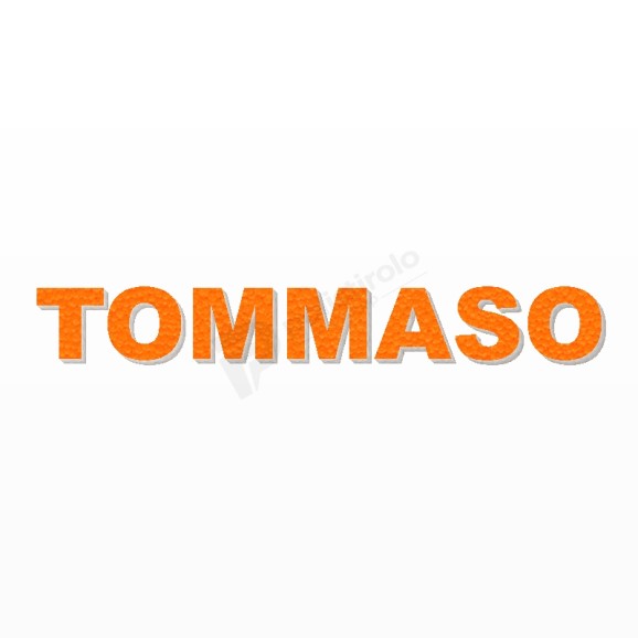 TOMMASO nome in polistirolo - Arial - Arancione - Senza base