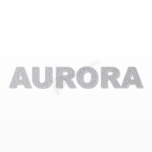 AURORA nome in polistirolo - Arial - Argento - Senza base