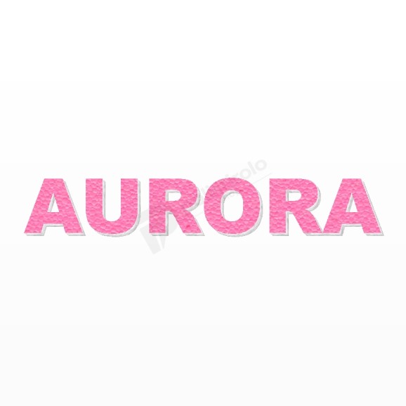AURORA nome in polistirolo - Arial - Rosa - Senza base