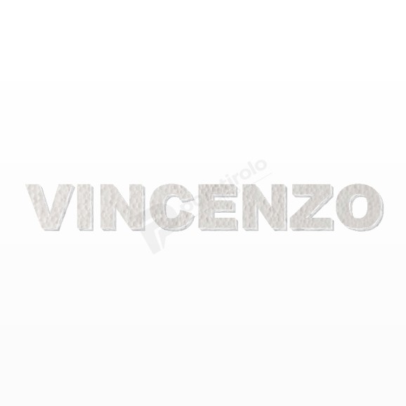 VINCENZO nome in polistirolo - Arial - Bianco - Senza base