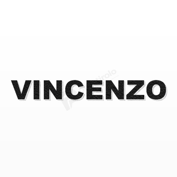 VINCENZO nome in polistirolo - Arial - Nero - Senza base