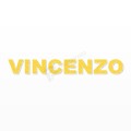 VINCENZO nome in polistirolo - Arial - Giallo - Senza base