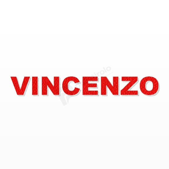 VINCENZO nome in polistirolo - Arial - Rosso - Senza base