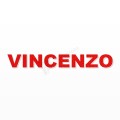VINCENZO nome in polistirolo - Arial - Rosso - Senza base