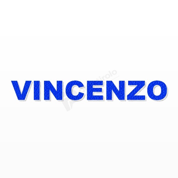VINCENZO nome in polistirolo - Arial - Blu - Senza base